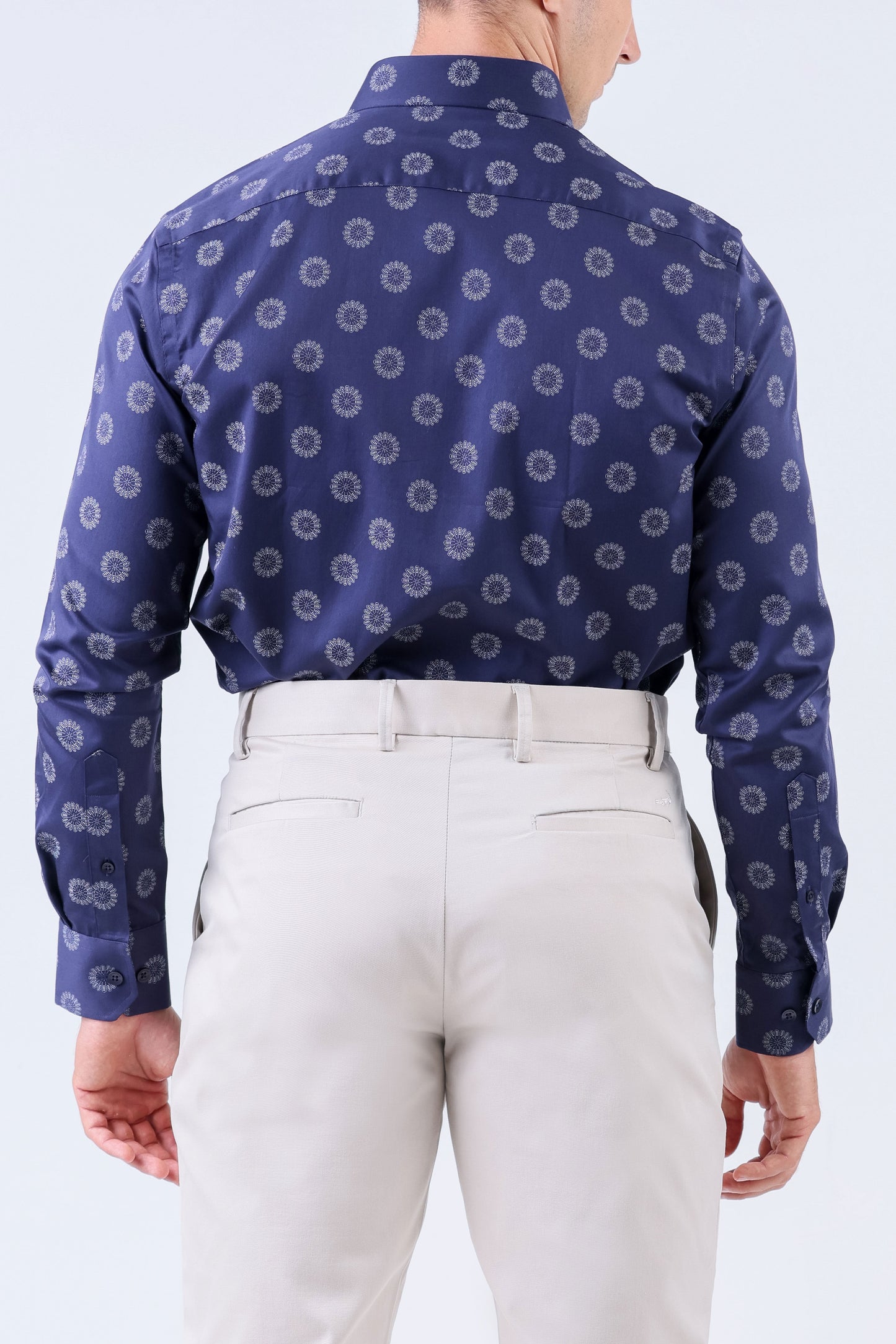 Crocodile Men Evening Printed Slim Fit Shirt - Navy