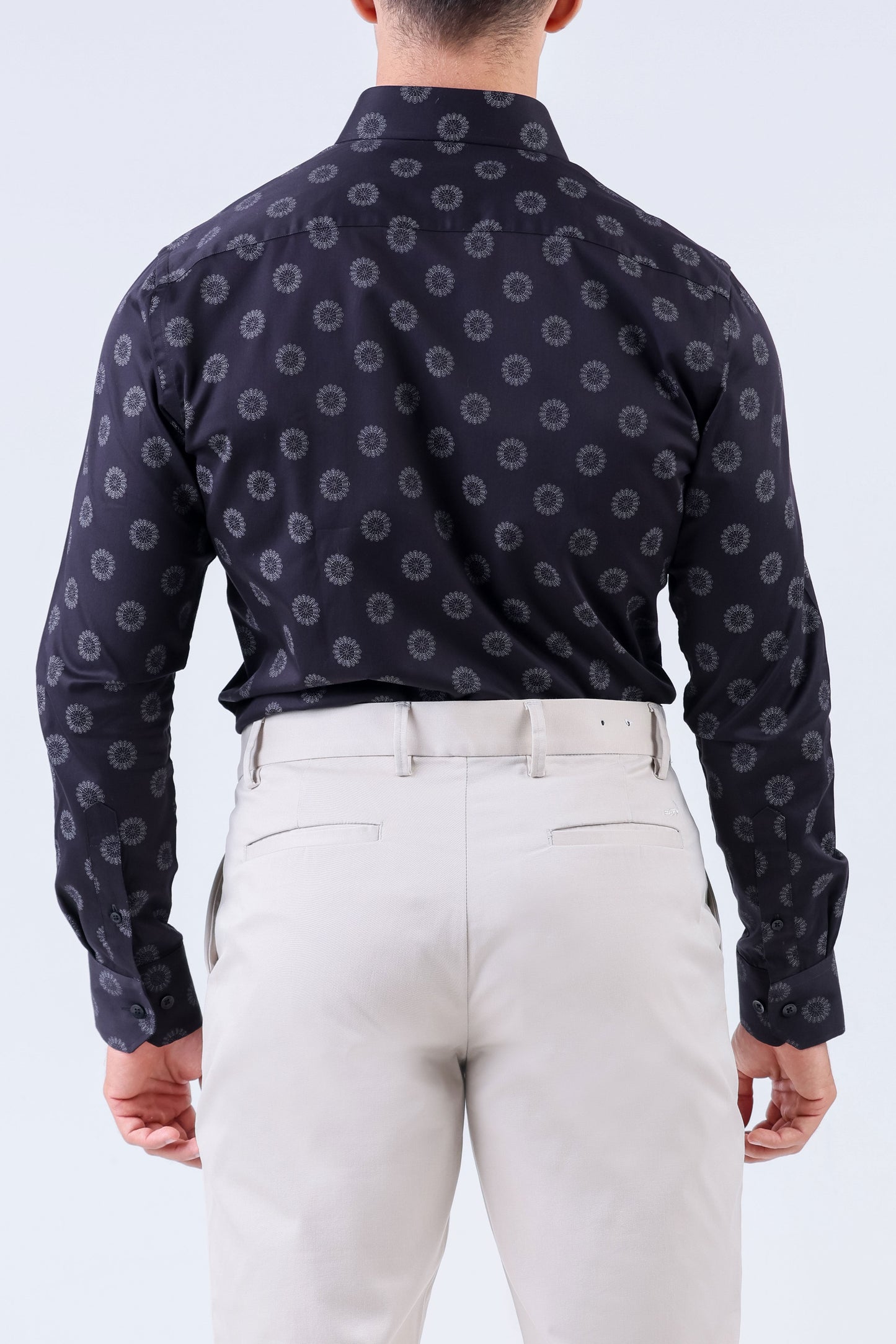 Crocodile Men Evening Printed Slim Fit Shirt - Black