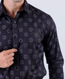 Crocodile Men Evening Printed Slim Fit Shirt - Black