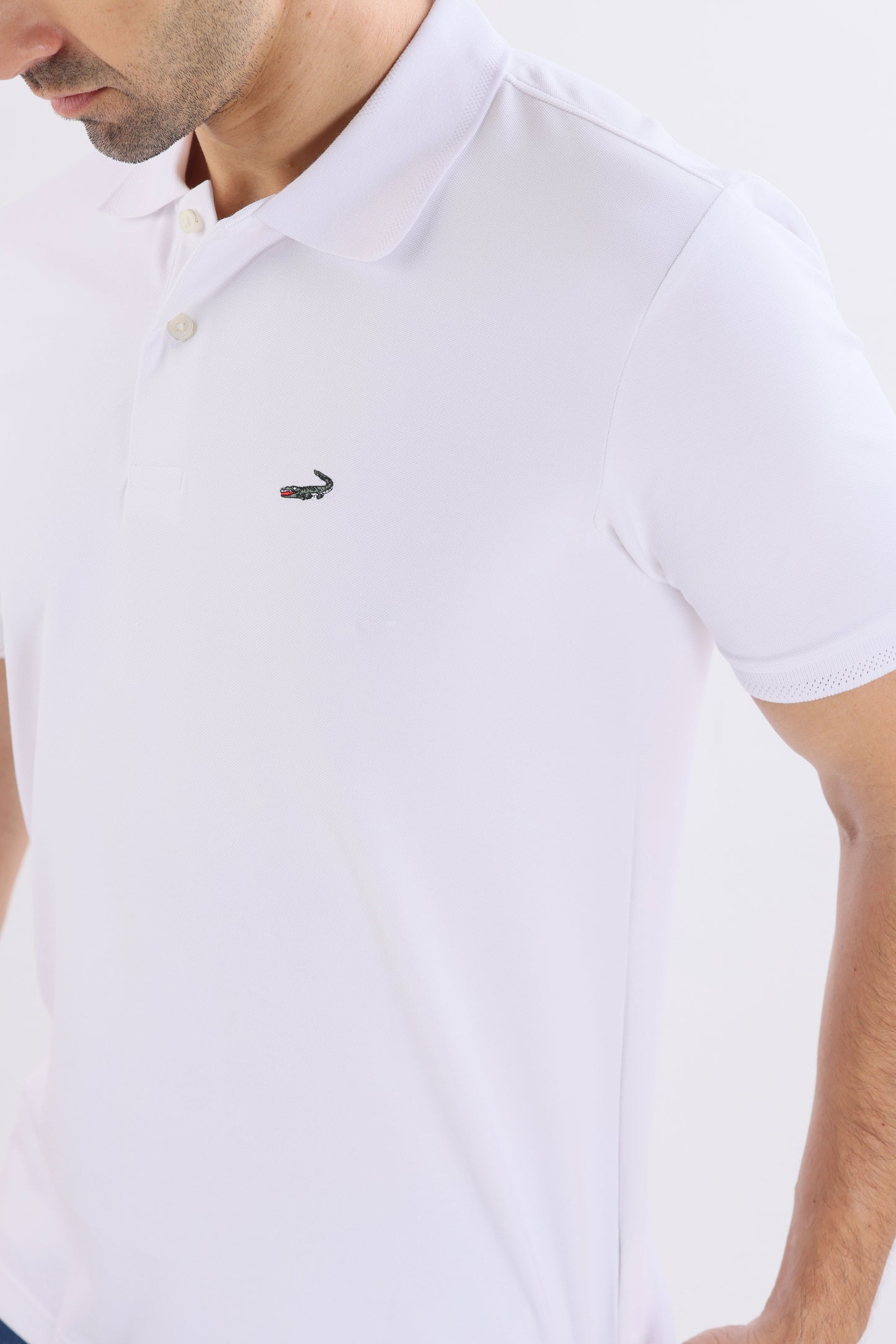 Crocodile Regular Fit Hs Polo T Shirt Snow White