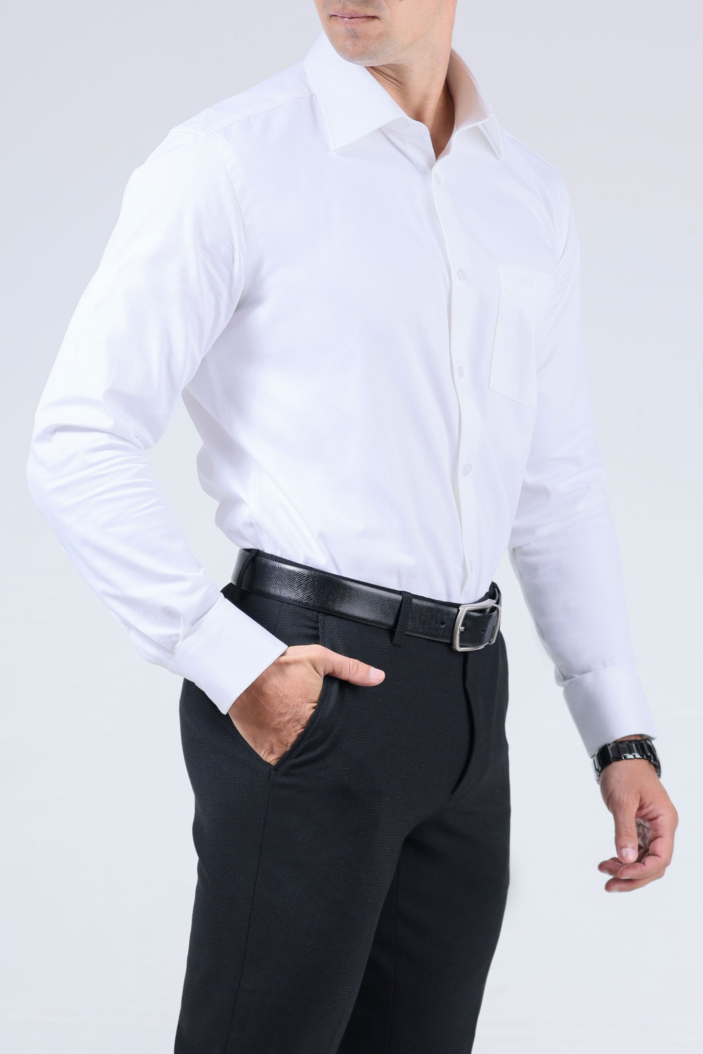 CROCODILE MEN FORMAL SEASONAL REGULAR FIT FS SHIRT-SNOW WHITE