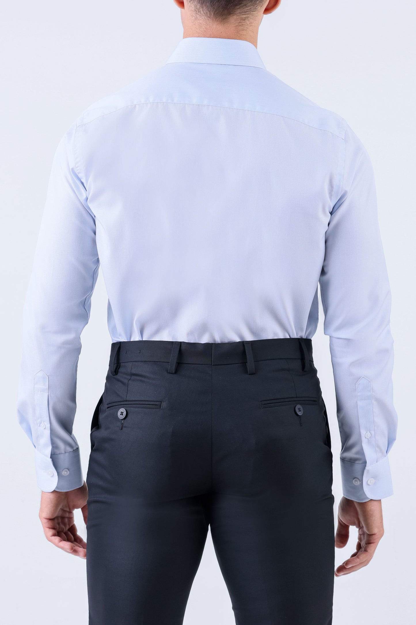 Crocodile Men Formal Seasonal Stripe Slim Fit Shirt - Powder