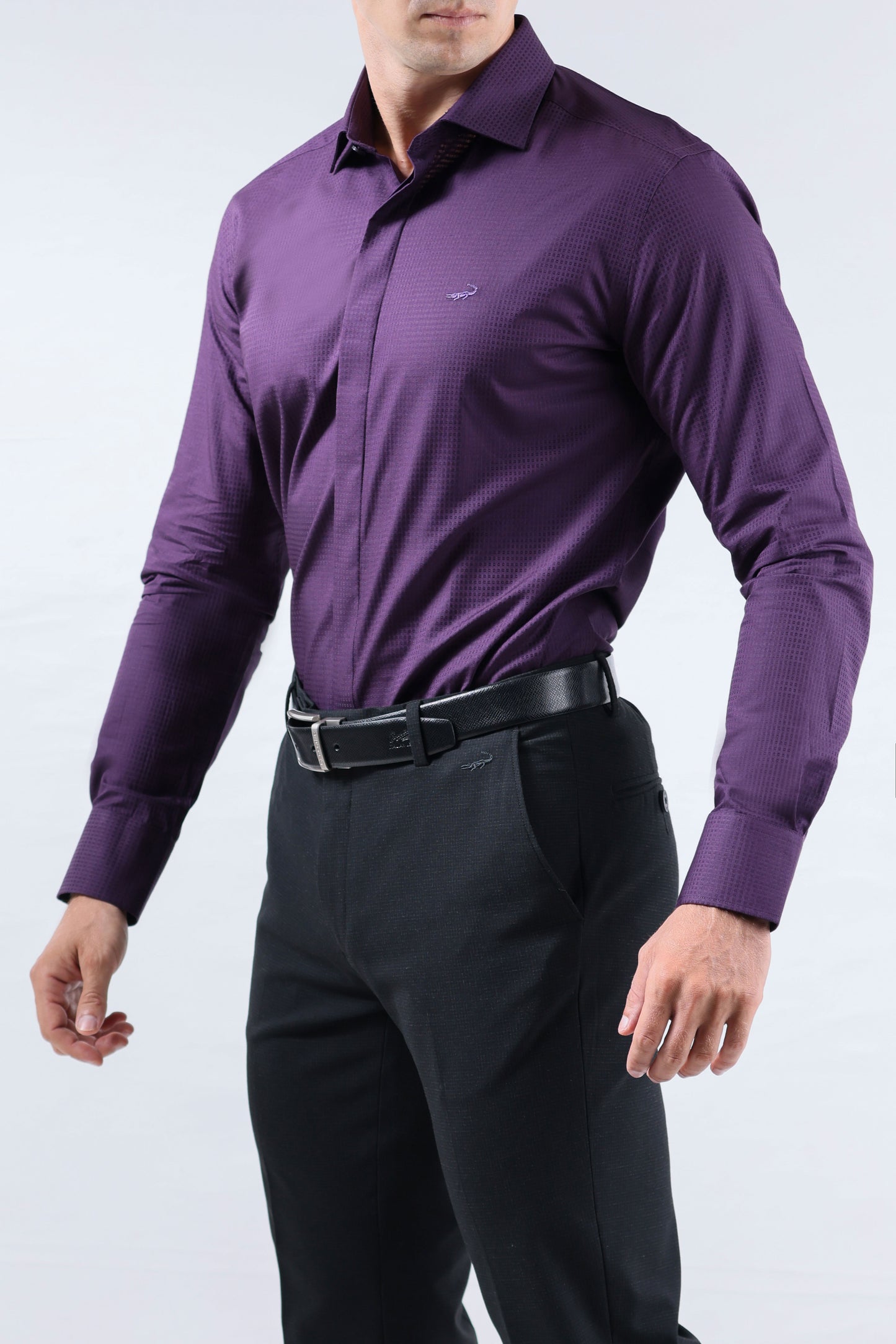 CROCODILE MEN EVENING SLIM FIT FS SHIRT-INDIGO