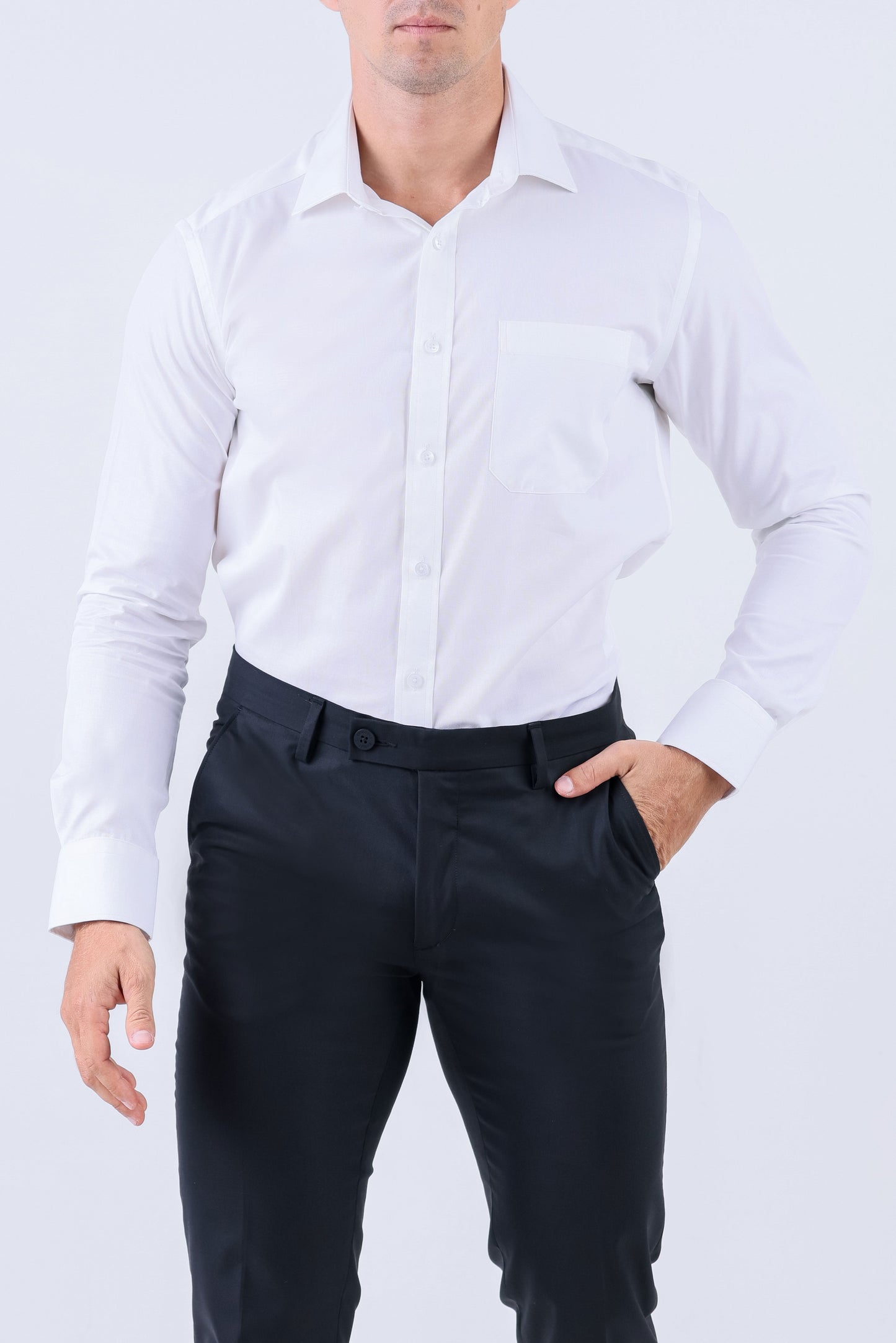 Crocodile Men Superior Formal Slim Fit Shirt - Egret