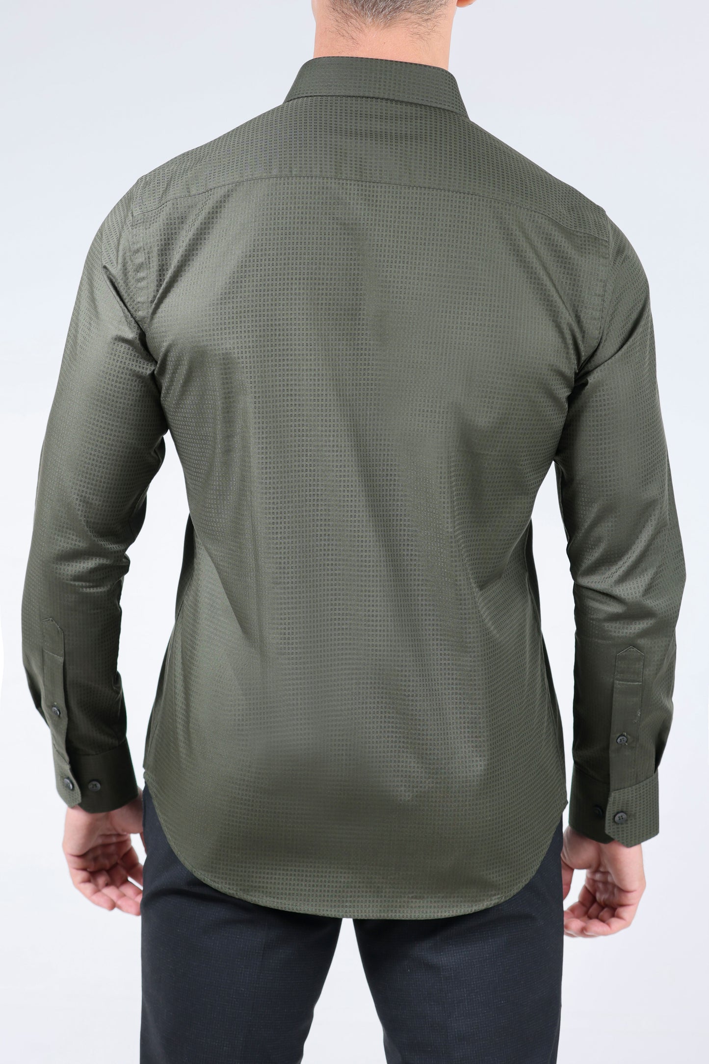 CROCODILE MEN EVENING SLIM FIT FS SHIRT-ELM GREEN