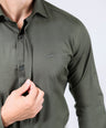 CROCODILE MEN EVENING SLIM FIT FS SHIRT-ELM GREEN