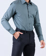 Crocodile Men Formal Seasonal Plain Slim Fit Shirt - Hedge Green