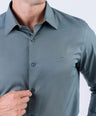 Crocodile Men Formal Seasonal Plain Slim Fit Shirt - Hedge Green