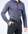 Crocodile Men Evening Slim Fit Shirt - Brown Port