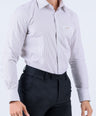 Crocodile Men Formal Seasonal Stripe Slim Fit Shirt - Beaver Fur
