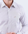 Crocodile Men Formal Seasonal Stripe Slim Fit Shirt - Beaver Fur