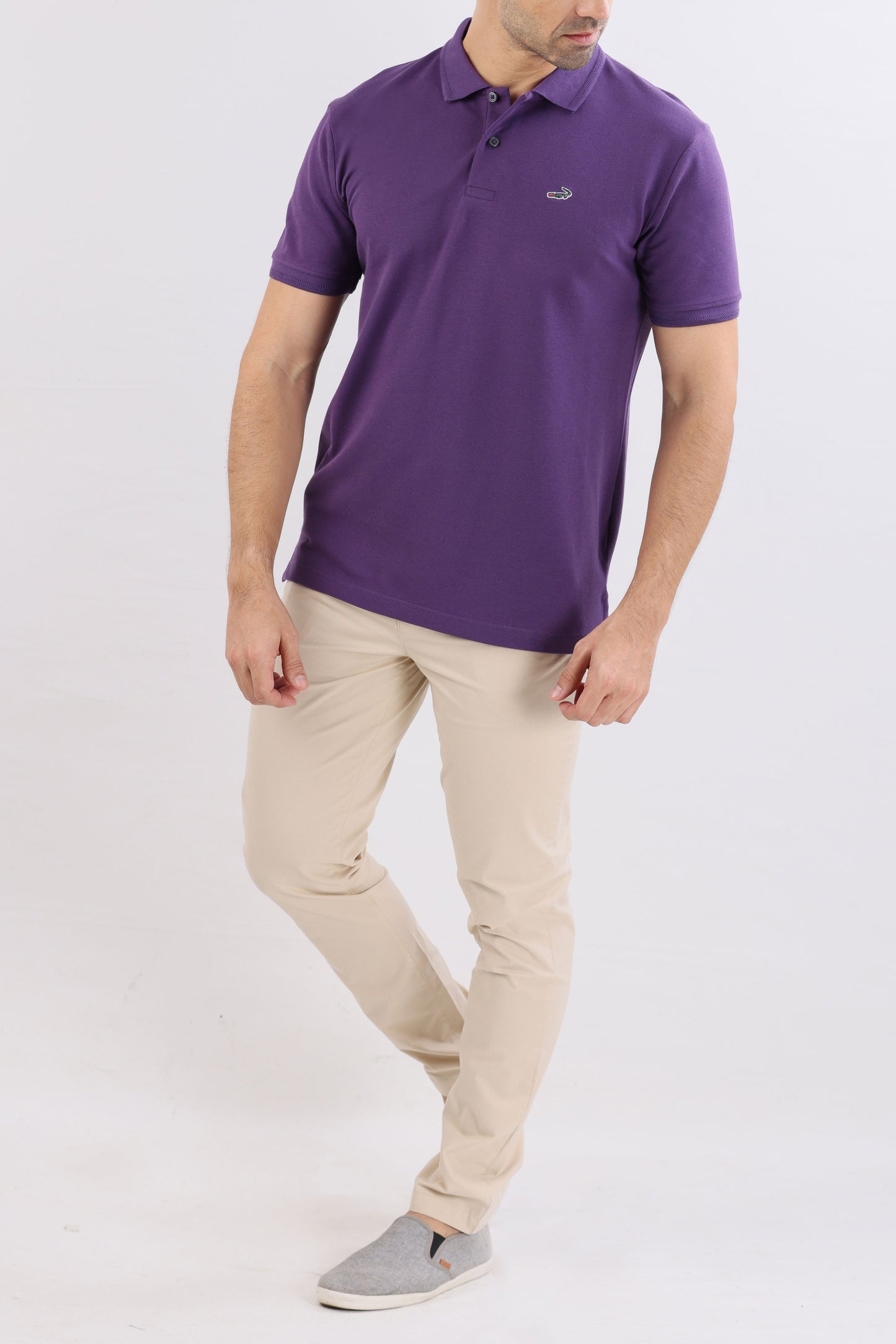 Crocodile Slim Fit Pima Cotton Purple - Royal Purple