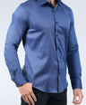 CROCODILE MEN EVENING SLIM FIT FS SHIRT-BLUE DEPTHS