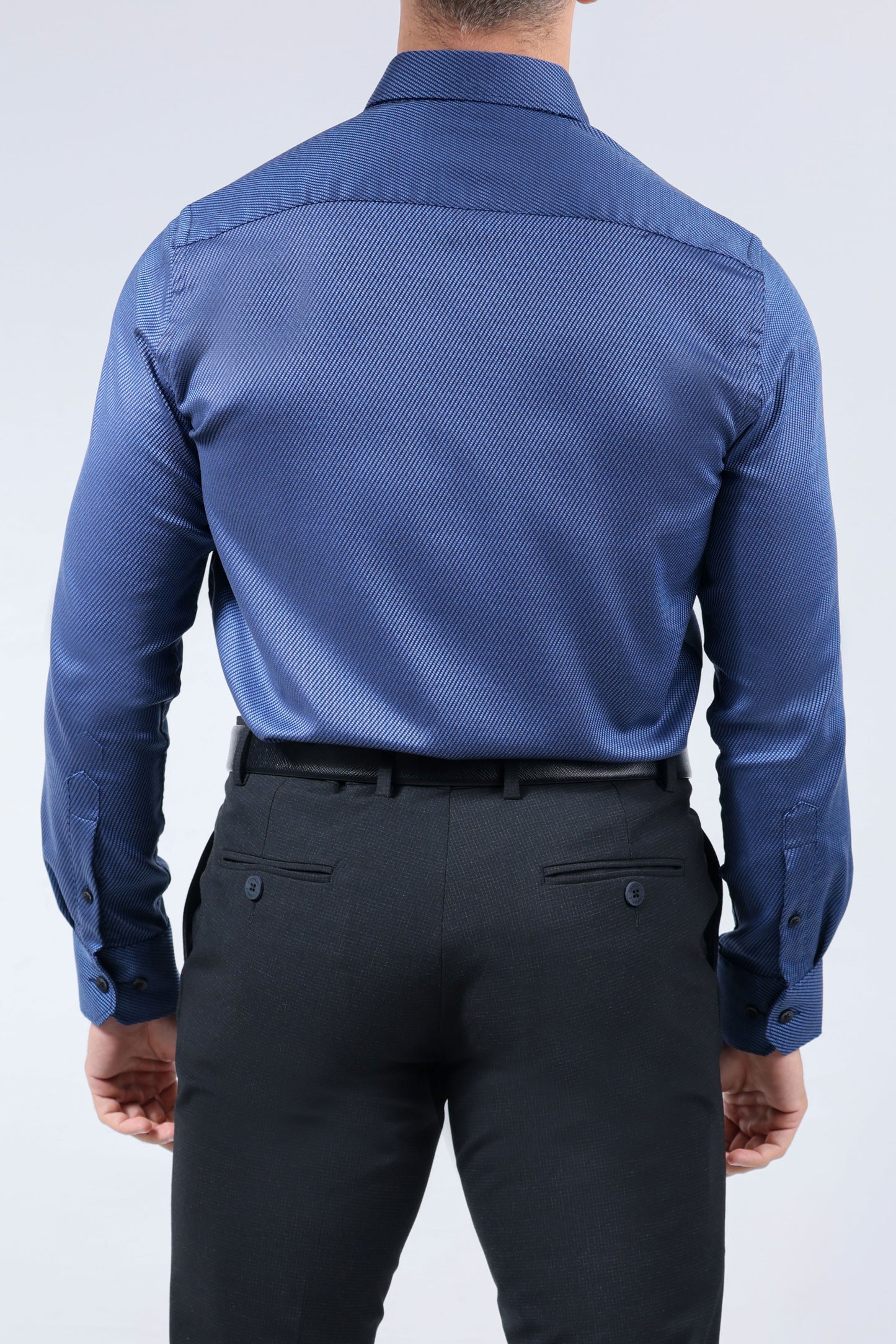 CROCODILE MEN EVENING SLIM FIT FS SHIRT-BLUE DEPTHS