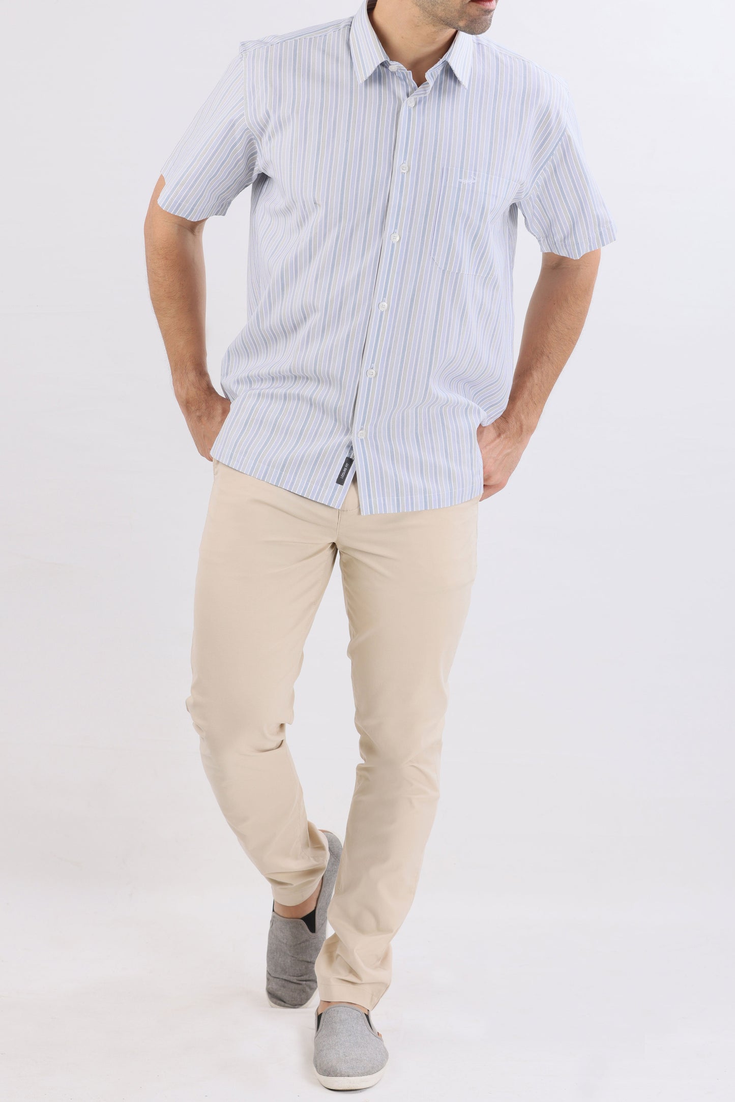 Crocodile Semi Casual Leisure Fit Hs Shirt Blue - Forever Blue