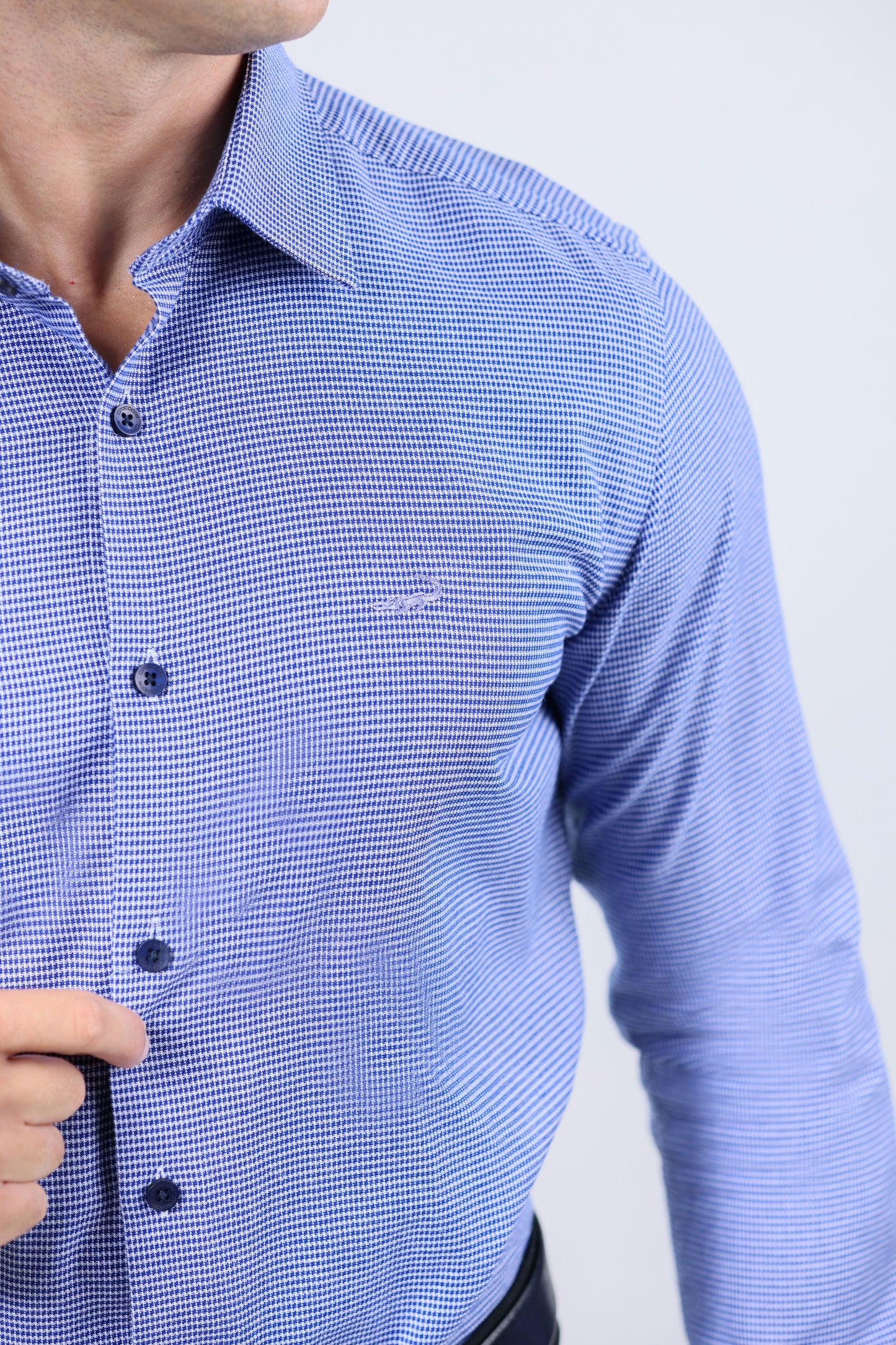 CROCODILE MEN EVENING SLIM FIT FS SHIRT-ESTATE BLUE