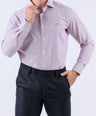 Crocodile Men Formal Seasonal Stripe Slim Fit Shirt - Tango Red