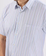 Crocodile Semi Casual Leisure Fit Hs Shirt Blue - Forever Blue