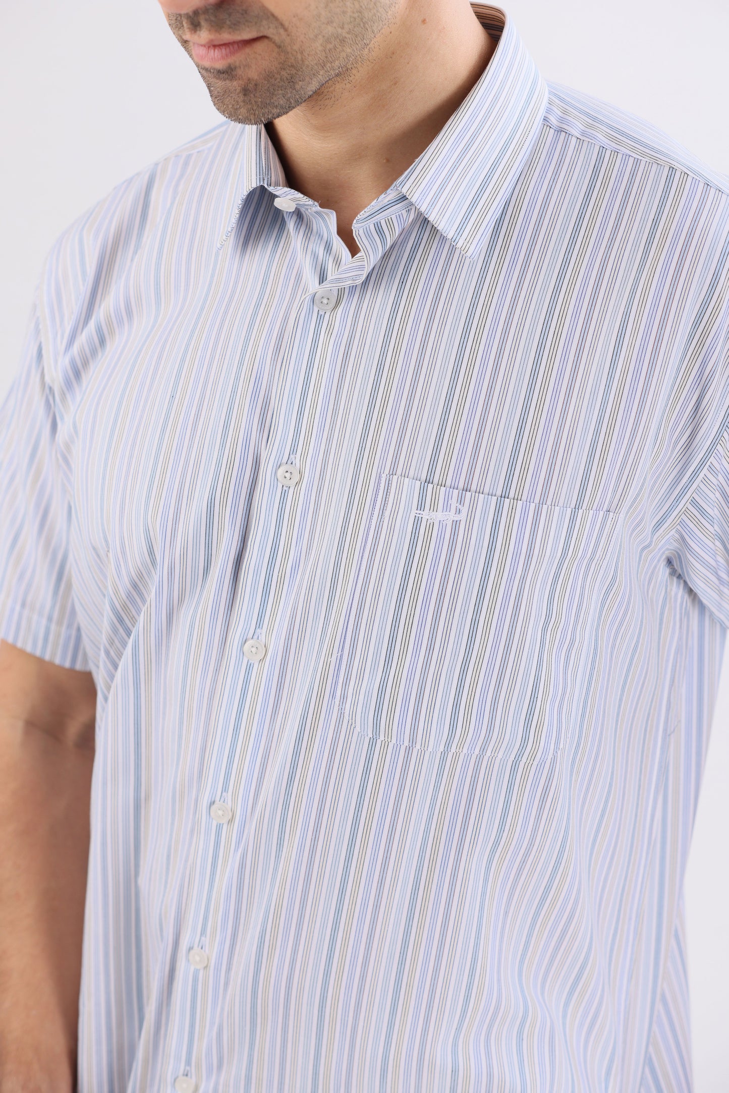 Crocodile Semi Casual Leisure Fit Hs Shirt Blue - Forever Blue