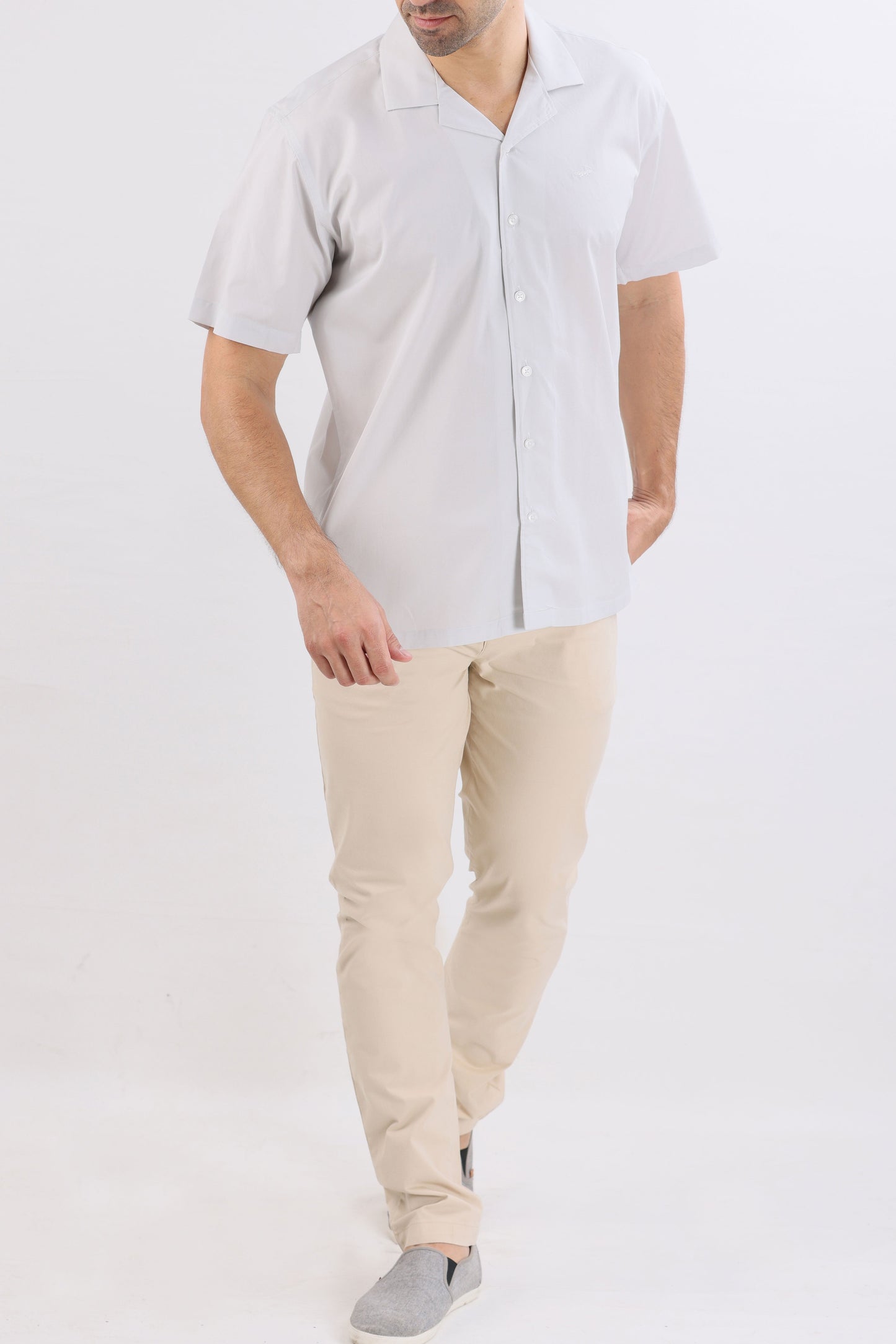 Crocodile Mens Semi Casual Leisure Fit Hs Shirt Ash