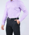 CROCODILE MEN SEMI CASUAL SLIM FIT FS SHIRT- MEDIUM VIOLET