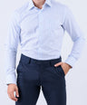 Crocodile Men Formal Seasonal Stripe Slim Fit Shirt - Cashmere Blue