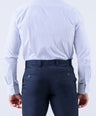 Crocodile Men Formal Seasonal Stripe Slim Fit Shirt - Cashmere Blue