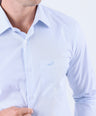 Crocodile Men Formal Seasonal Stripe Slim Fit Shirt - Cashmere Blue