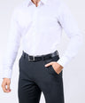 Crocodile Men Formal Seasonal Plain Slim Fit Shirt - Marshmallow