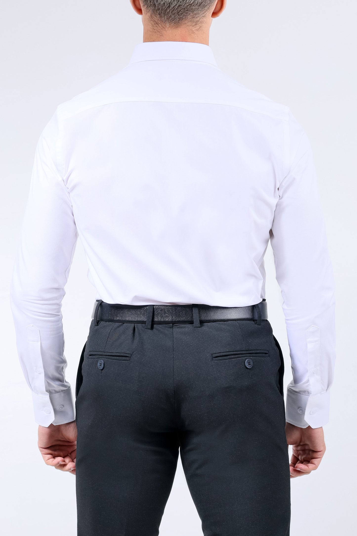 Crocodile Men Formal Seasonal Plain Slim Fit Shirt - Marshmallow