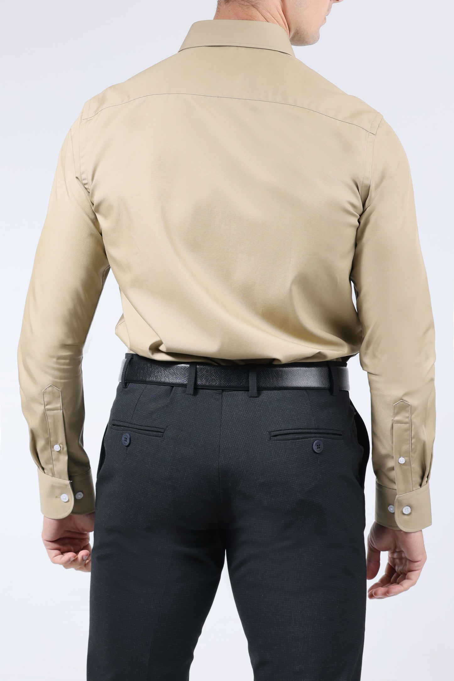 CROCODILE MEN FORMAL SEASONAL SLIM FIT FS SHIRT-TOBACCO BROWN