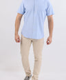 Crocodile Mens Slim Hs Semi Casual  Shirt Blue