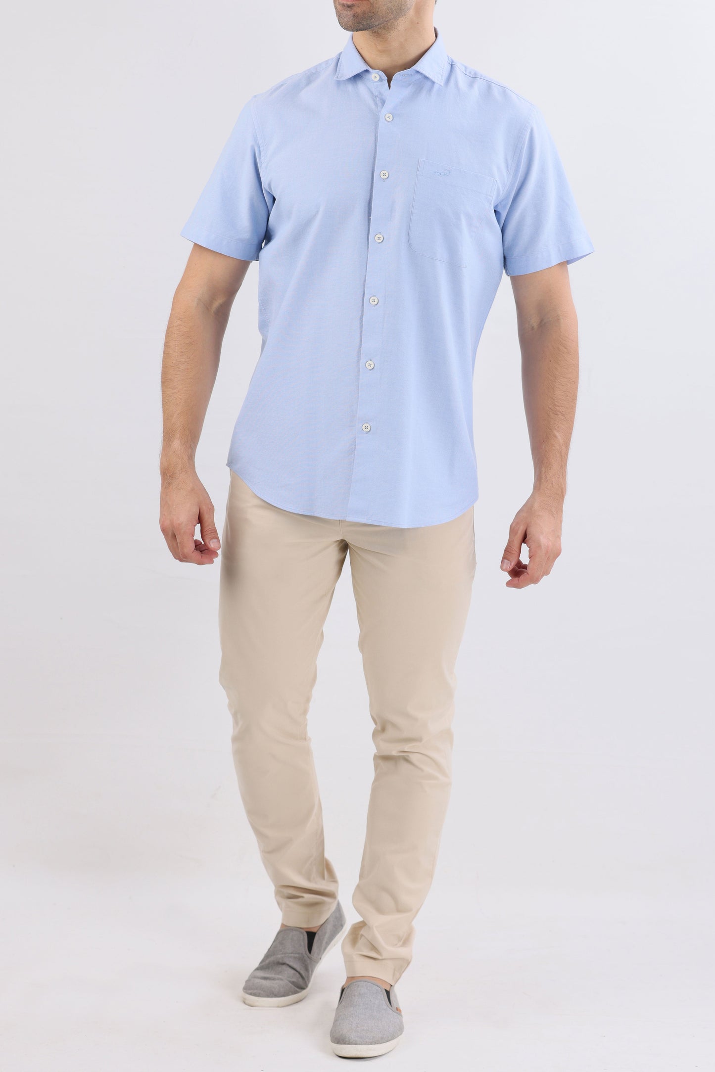 Crocodile Mens Slim Hs Semi Casual  Shirt Blue