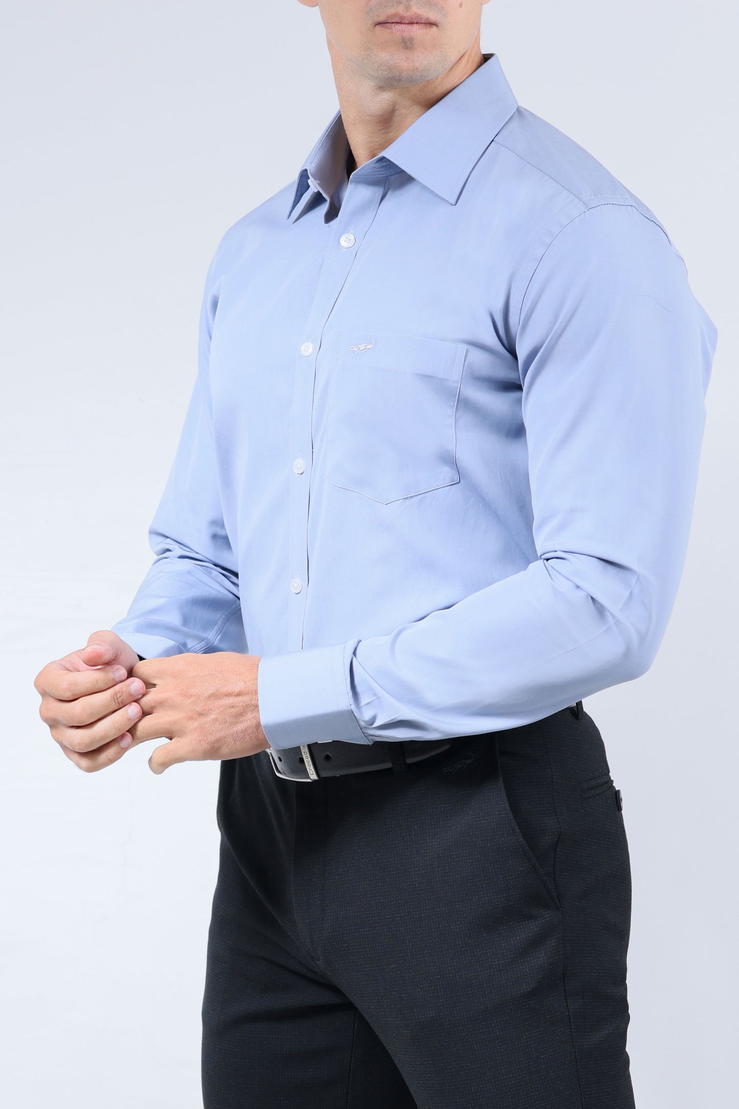 CROCODILE MEN FORMAL SEASONAL SLIM FIT FS SHIRT-BLUE DEPTHS
