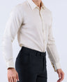 Crocodile Men Evening Plain Slim Fit Shirt - White Swan