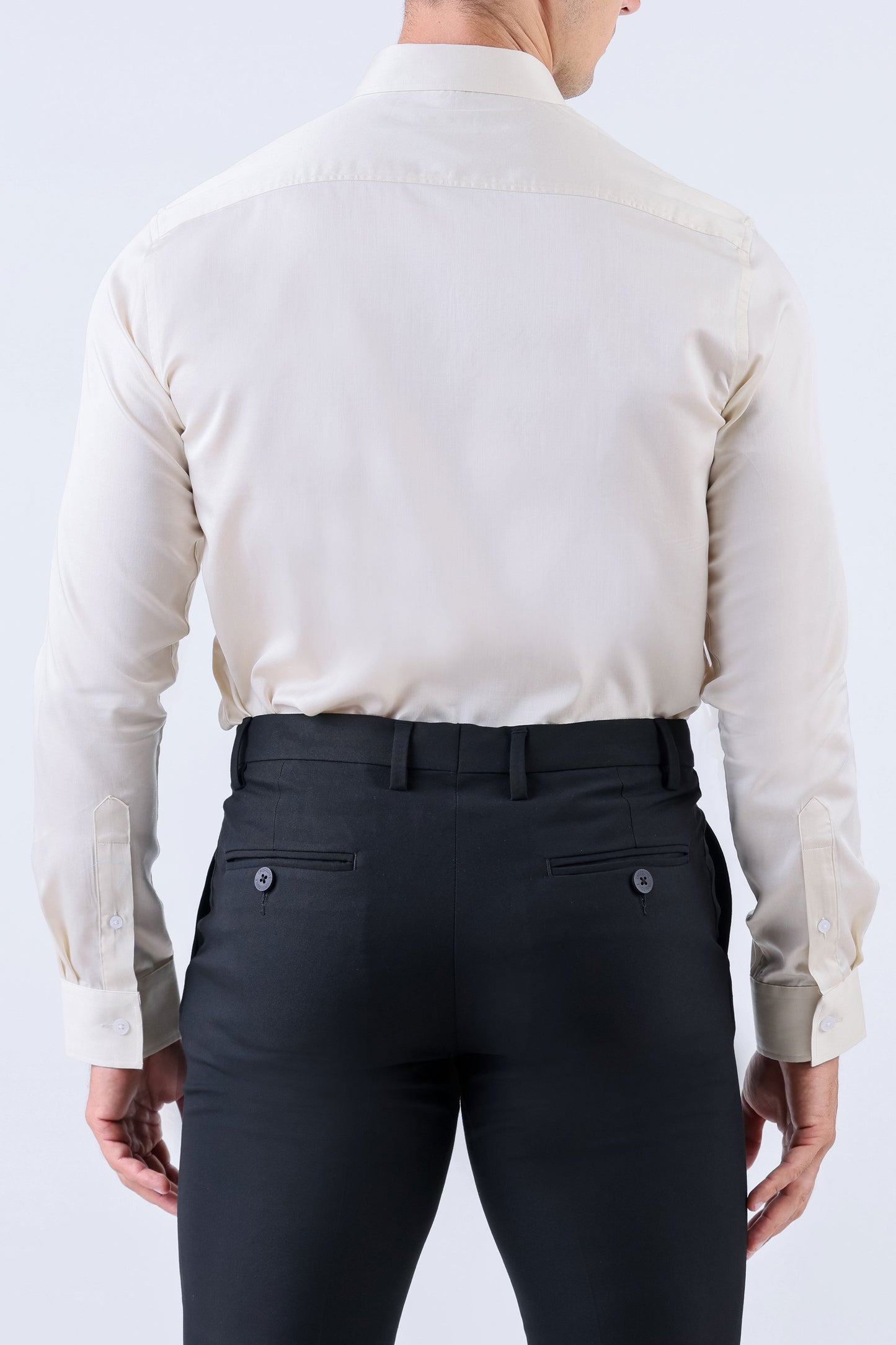 Crocodile Men Evening Plain Slim Fit Shirt - White Swan