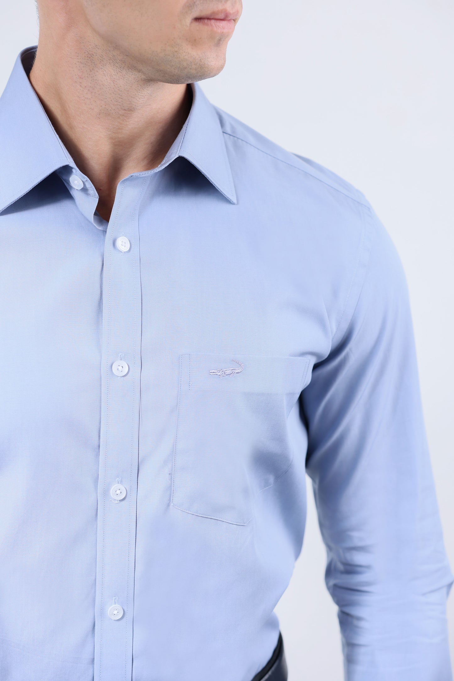 CROCODILE MEN FORMAL SEASONAL SLIM FIT FS SHIRT-BLUE DEPTHS