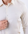 Crocodile Men Evening Plain Slim Fit Shirt - White Swan