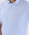 Crocodile Mens Slim Hs Semi Casual  Shirt Blue