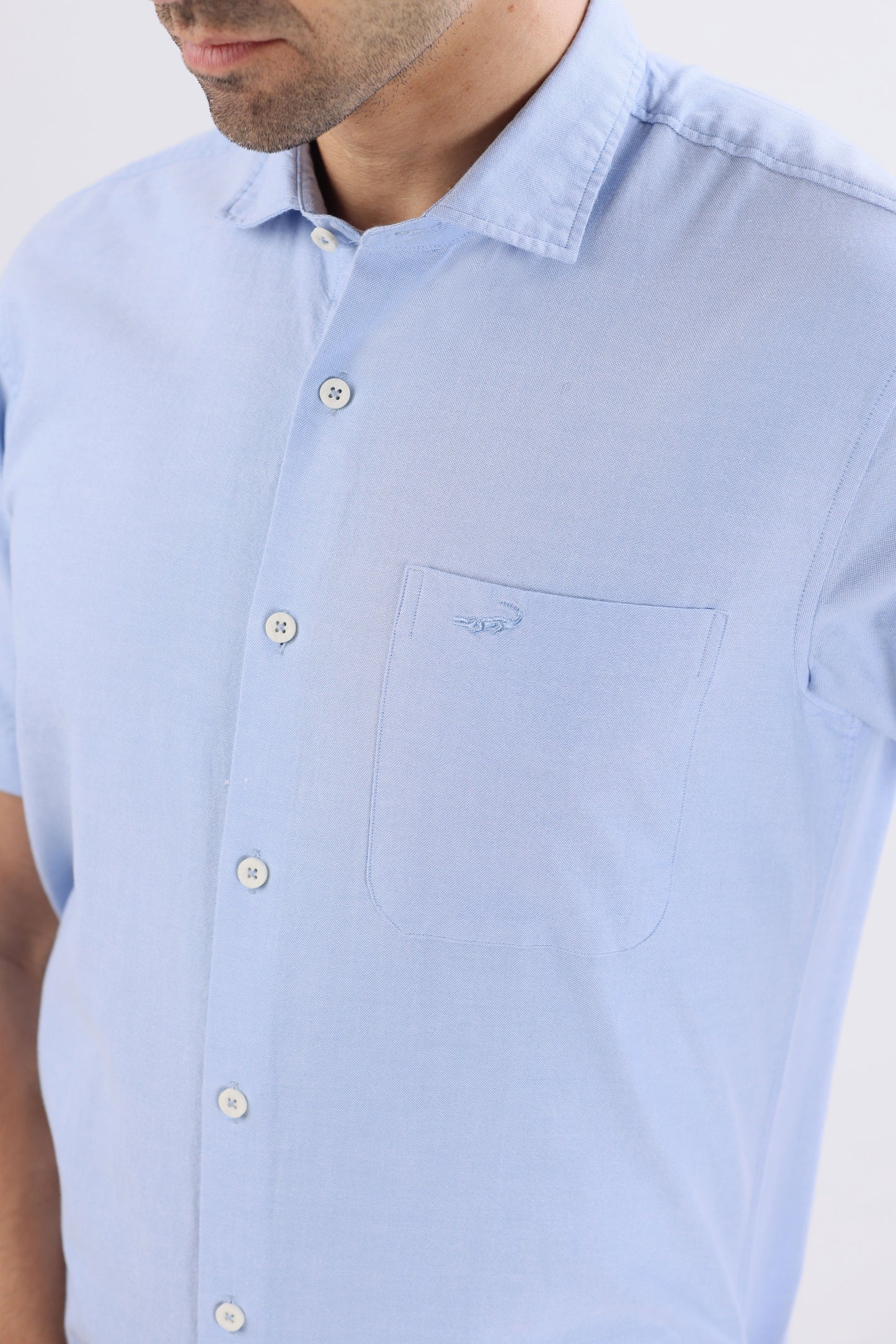 Crocodile Mens Slim Hs Semi Casual  Shirt Blue