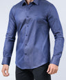 CROCODILE MEN EVENING SLIM FIT FS SHIRT-BLUE ICE