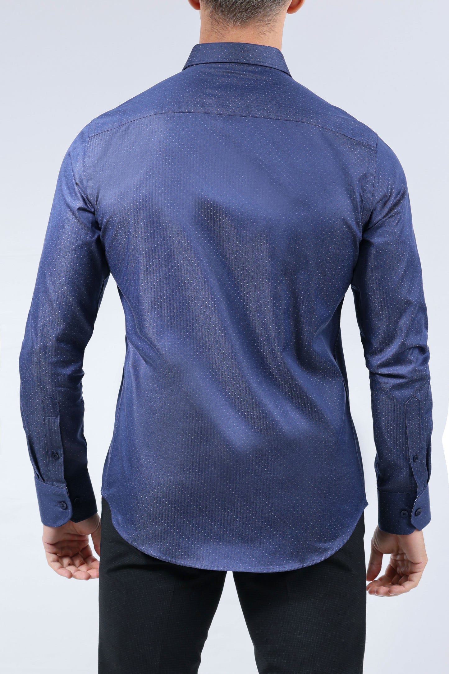 CROCODILE MEN EVENING SLIM FIT FS SHIRT-BLUE ICE