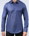 CROCODILE MEN EVENING SLIM FIT FS SHIRT-BLUE ICE
