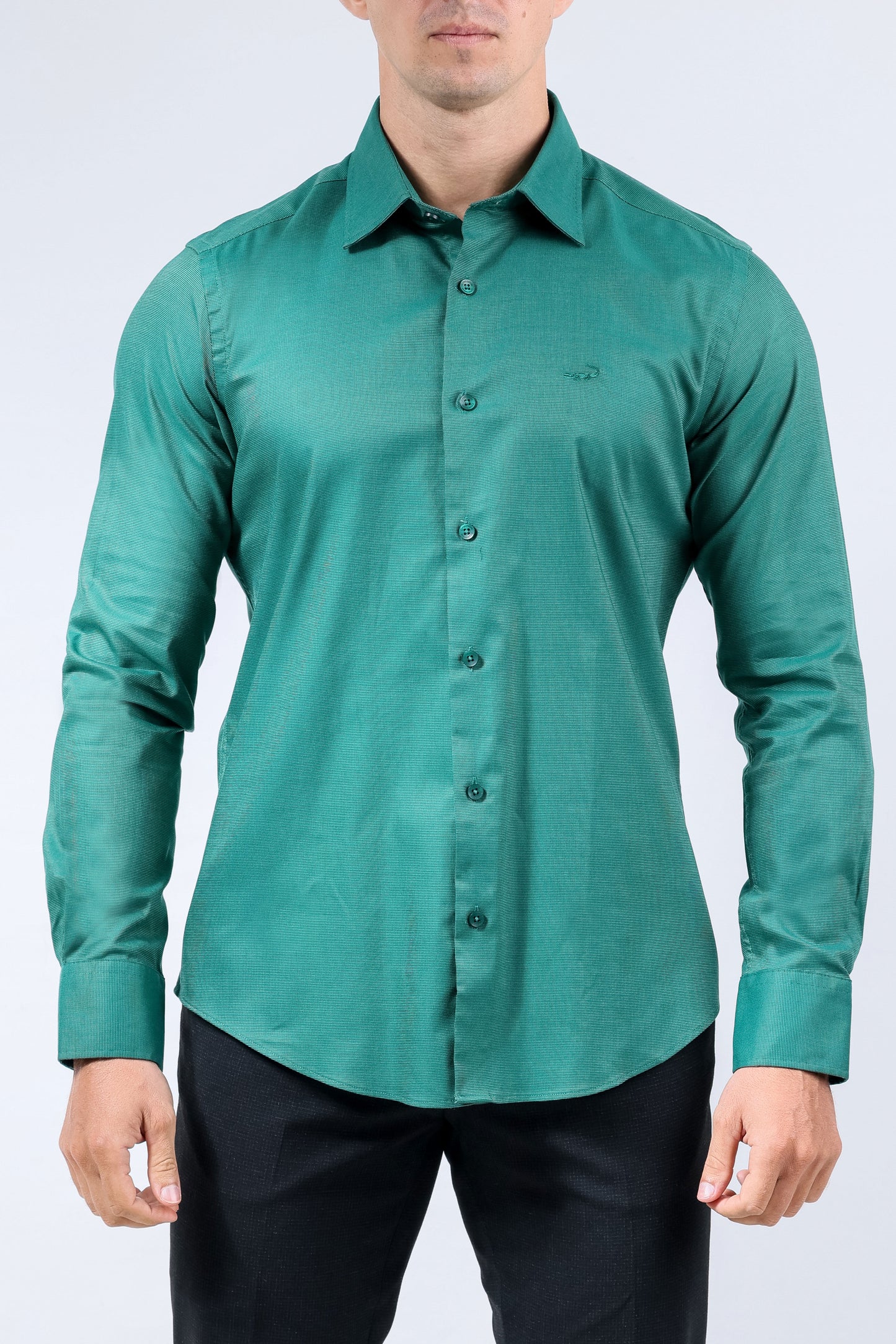 Crocodile Men Evening Slim Fit Shirt - Green