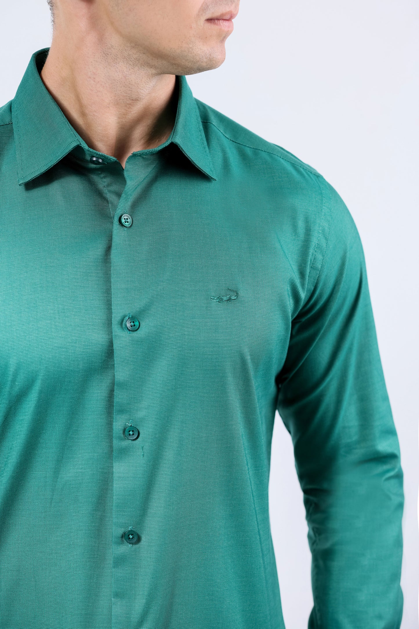 Crocodile Men Evening Slim Fit Shirt - Green