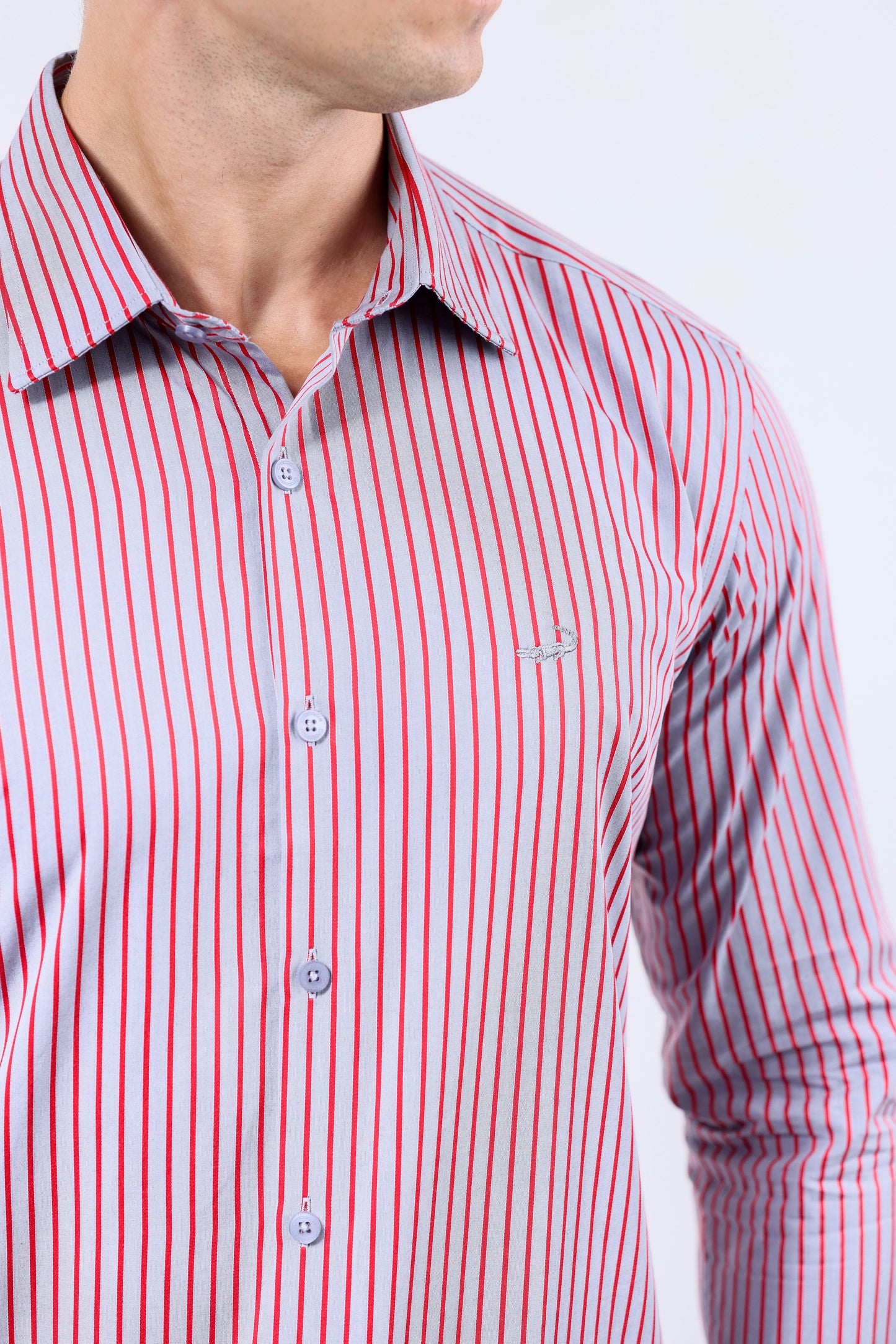 Crocodile Men Evening Slim Fit Shirt - Biking Red