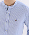 Crocodile Slim Fit Semi Casual Fs Knit Shirt Vista Blue