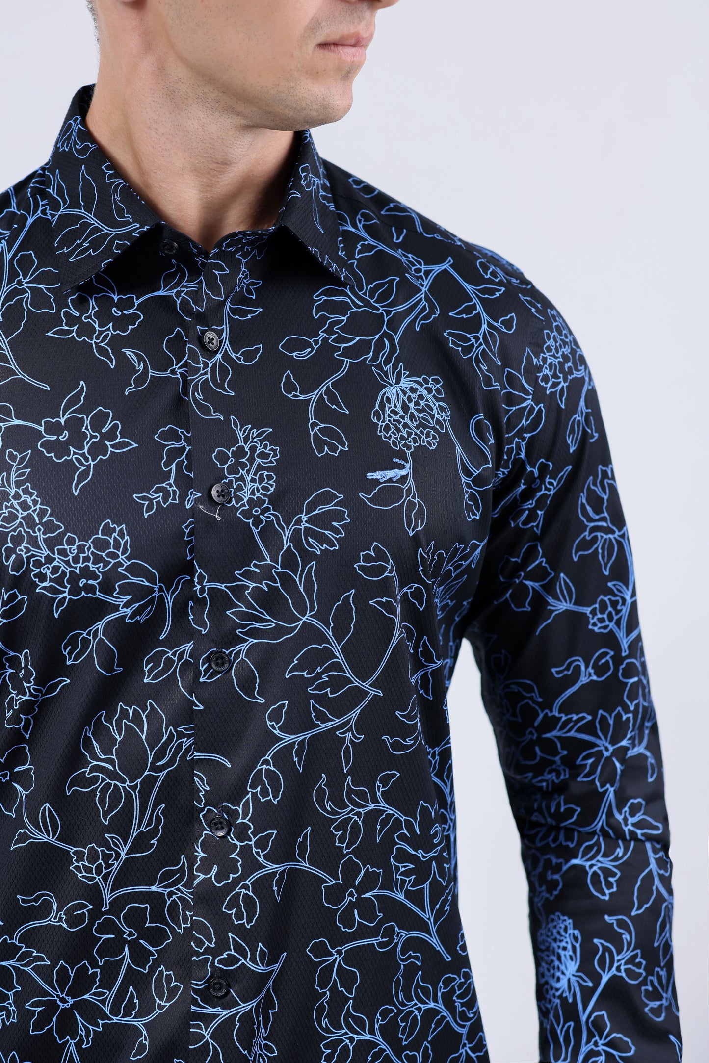 CROCODILE MEN EVENING SLIM FIT FS SHIRT-BLACK INCK