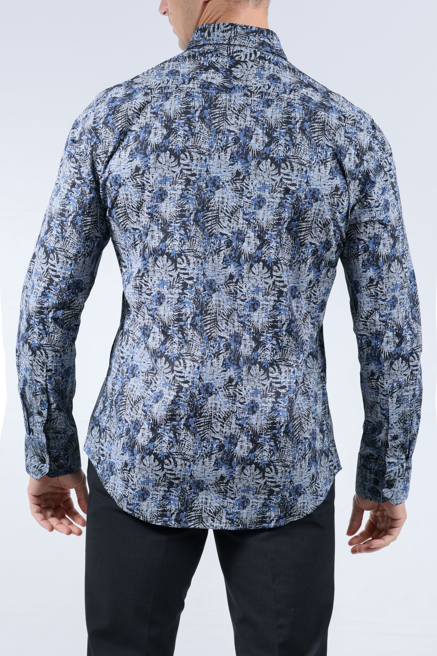 CROCODILE MEN EVENING SLIM FIT FS SHIRT-BLEACHED DENIM