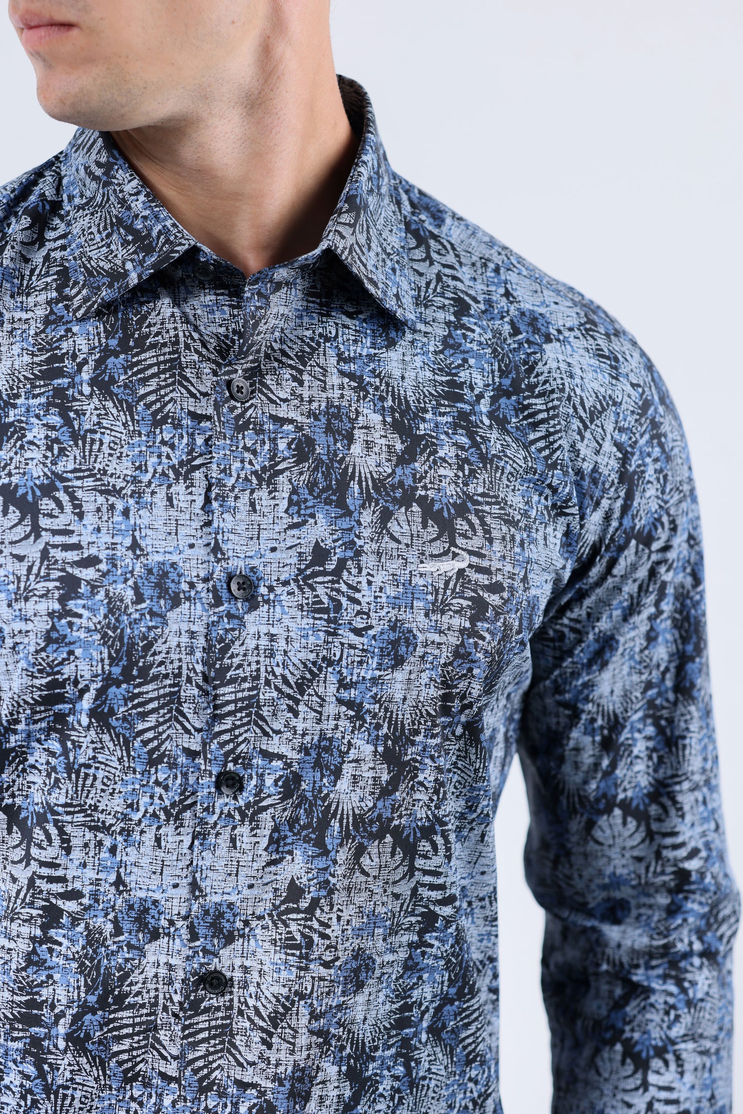 CROCODILE MEN EVENING SLIM FIT FS SHIRT-BLEACHED DENIM